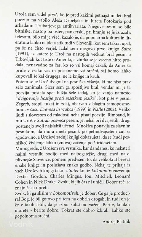 LOKOMOTIVE, Uroš Zupan.