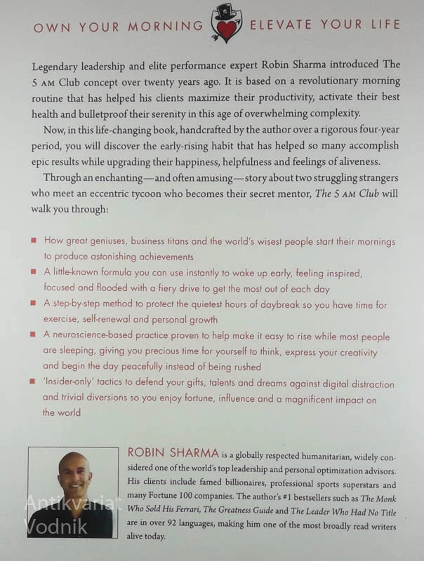 THE 5 AM CLUB; OWN YOUR MORNING, ELEVATE YOUR LIFE, Robin Sharma