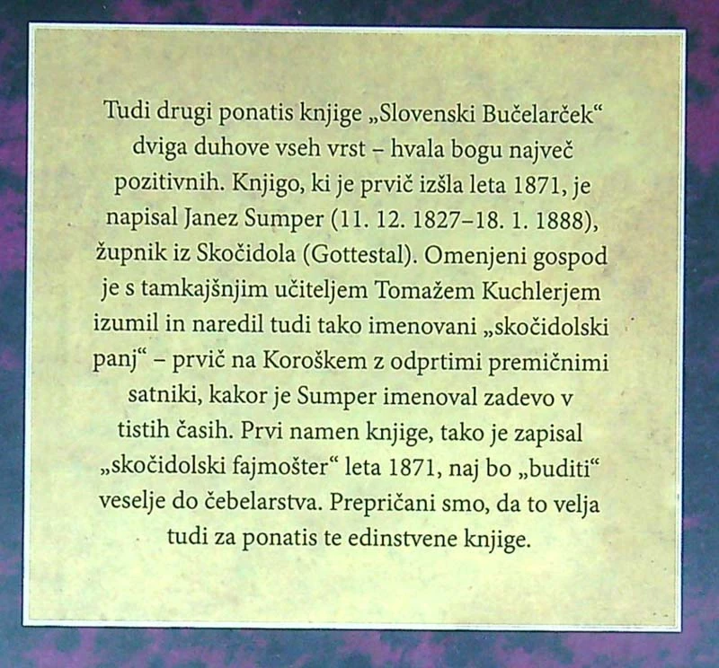SLOVENSKI BUČELARČEK, Janez Sumper