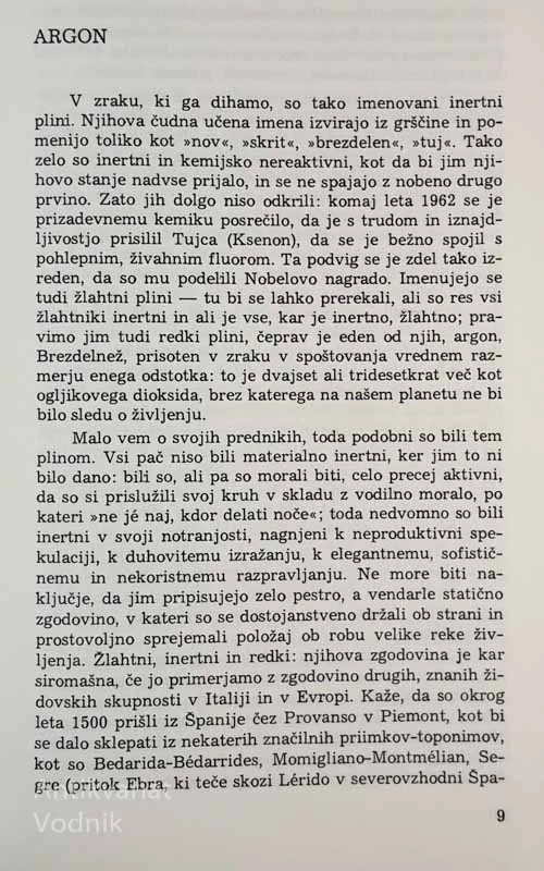 PERIODNI SISTEM, Primo Levi – sodobni evropski roman