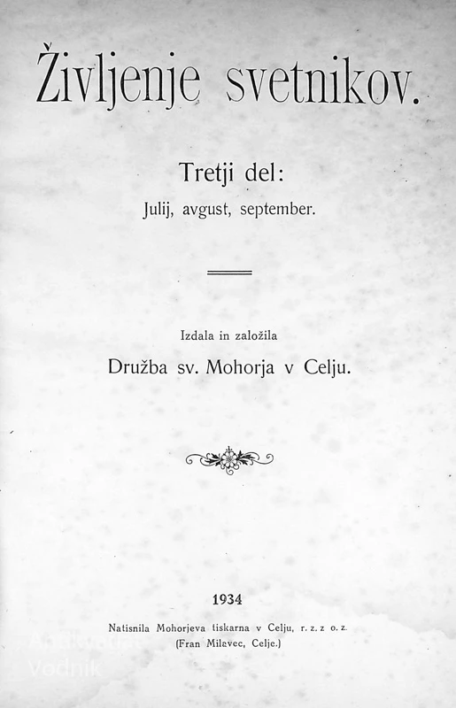 ŽIVLJENJE SVETNIKOV; TRETJI DEL