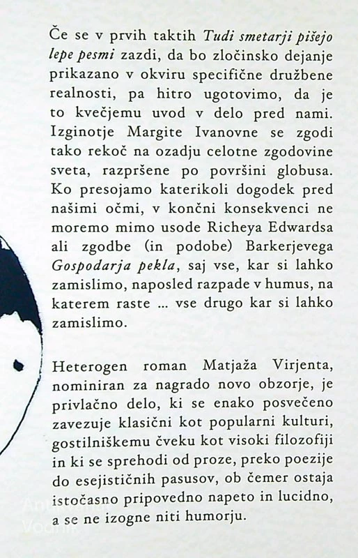 TUDI SMETARJI PIŠEJO LEPE PESMI, Matjaž Virjent