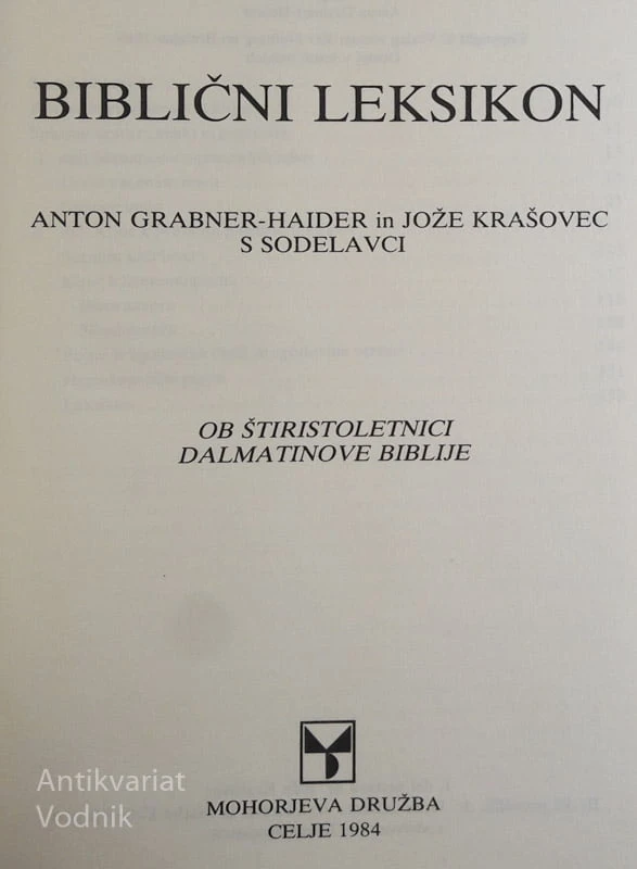 BIBLIČNI LEKSIKON, Anton Grabner-Haider in Jože Krašovec s sodelavci