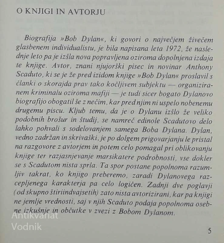 BOB DYLAN, Anthony Scaduto