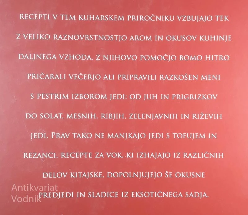 VOK; IZBRANI TRADICIONALNI IN SODOBNI RECEPTI