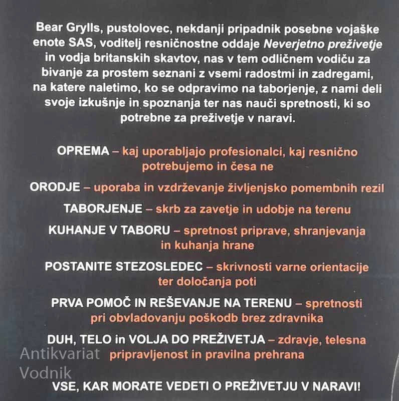 PREŽIVETJE V NARAVI, Bear Grylls