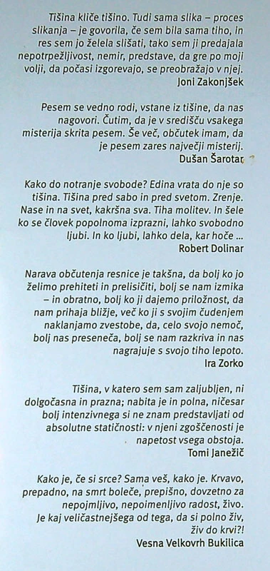 NAGOVORI TIŠINE, Manca Košir