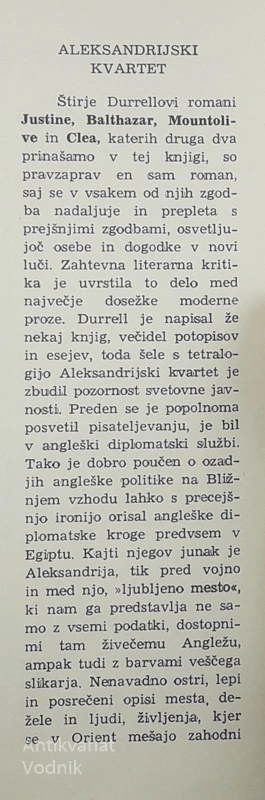 ALEKSANDRIJSKI KVARTET (1-2), Lawrence Durrell