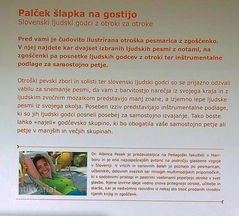 PALČEK ŠLAPKA NA GOSTIJO, dr. Albinca Pesek