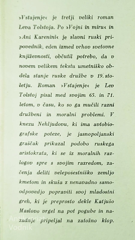 VSTAJENJE, Lev Nikolajevič Tolstoj