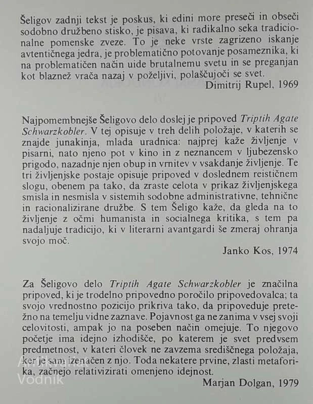 TRIPTIH AGATE SCHWARZKOBLER, Rudi Šeligo