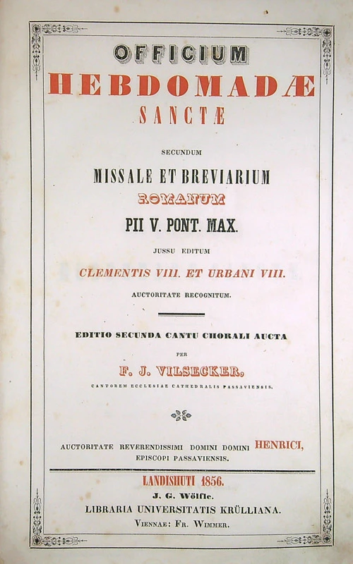 OFFICIUM HEBDOMADÆ SANCTÆ