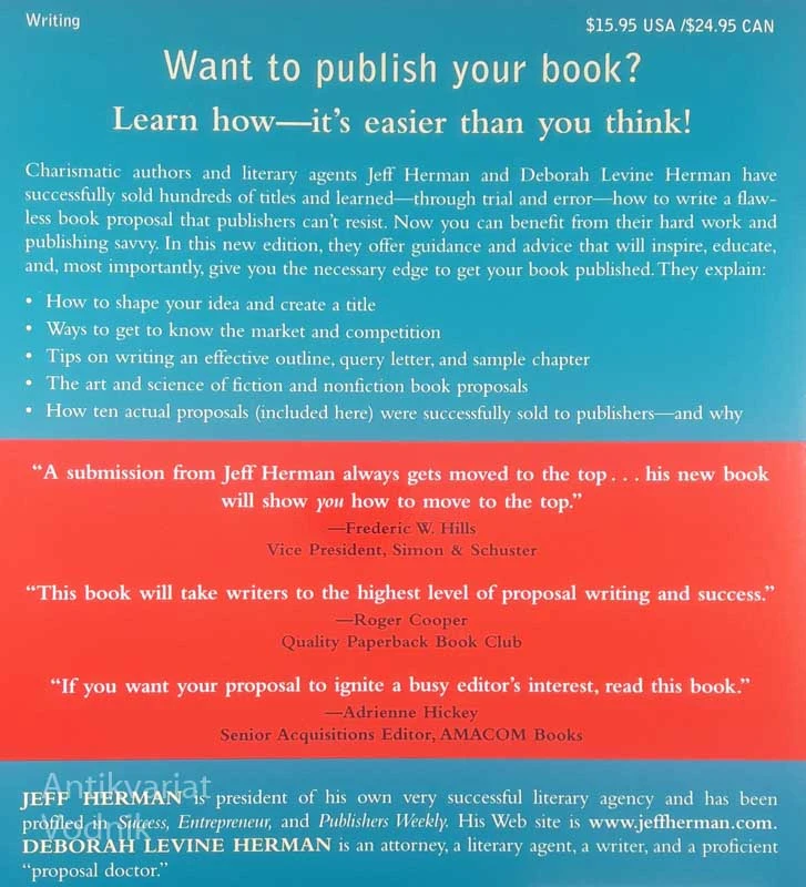 WRITE THE PERFECT BOOK PROPOSAL, Jeff Herman in Deborah Levine Herman