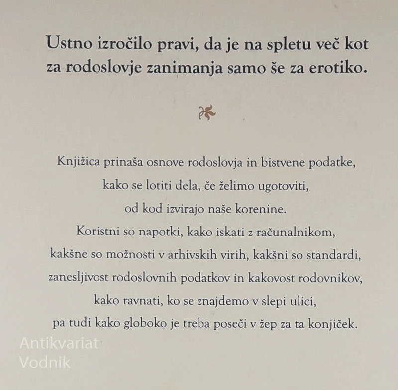 RODOSLOVNI PRIROČNIK, Peter Hawlina