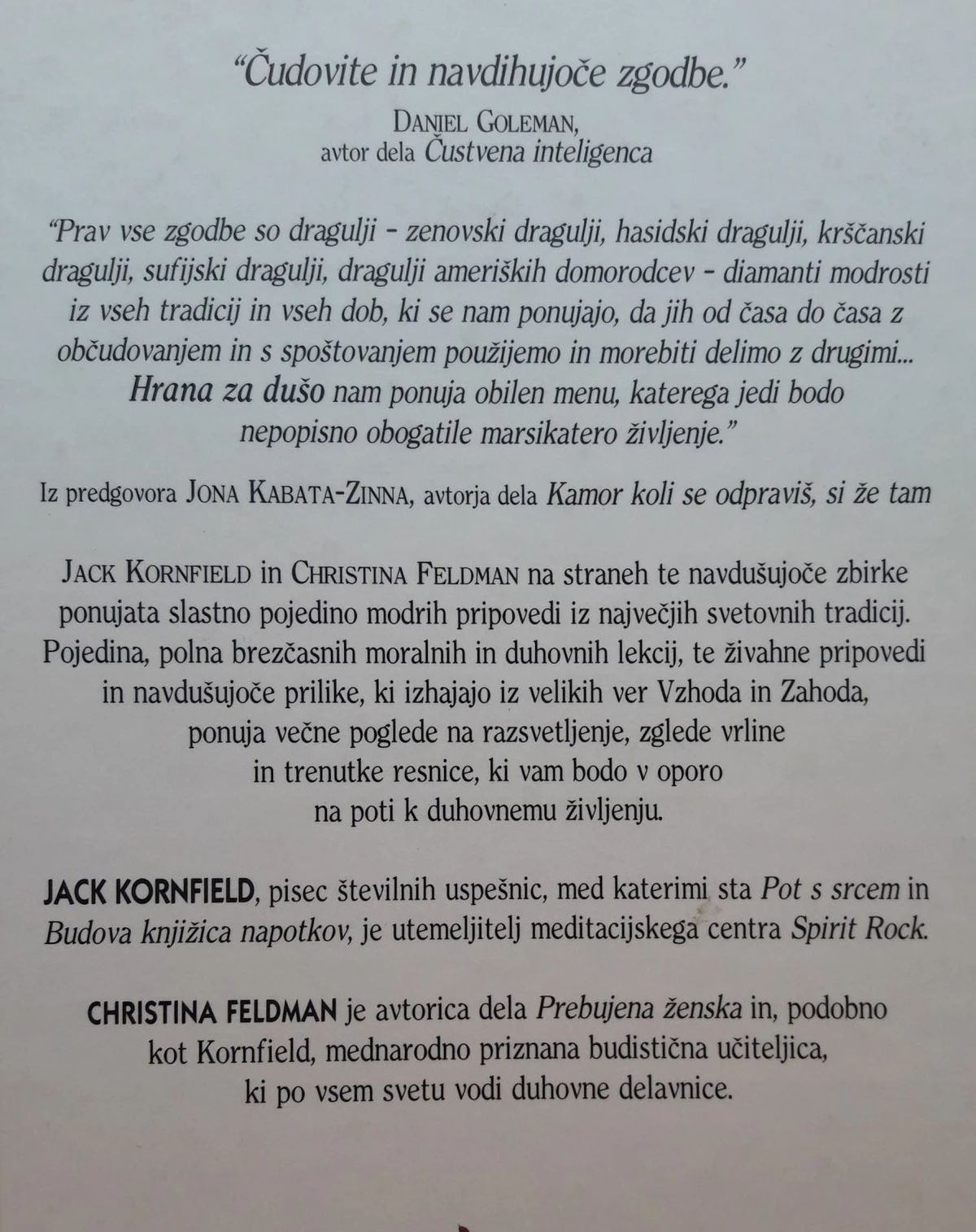 HRANA ZA DUŠO, ZGODBE SRCA IN DUHA, Jack Kornfield, Kristina Feldman