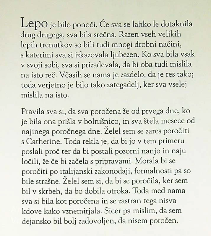 ZBOGOM OROŽJE, Ernest Hemingway