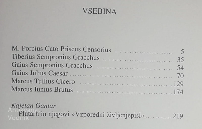 ŽIVLJENJA VELIKIH RIMLJANOV, Plutarh