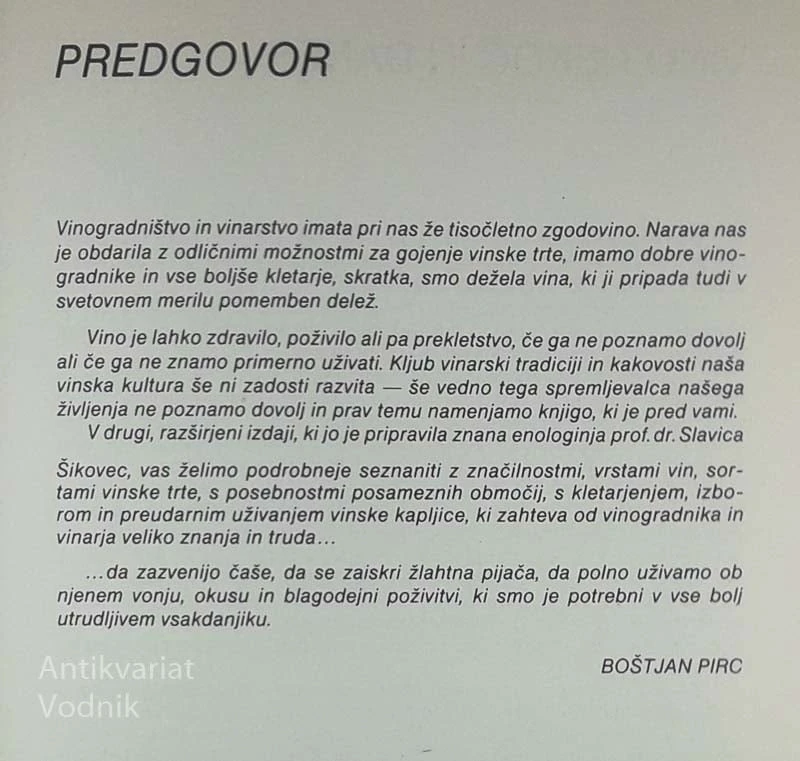 ZA VSAKOGAR NEKAJ O VINU, Slavica Šikovec