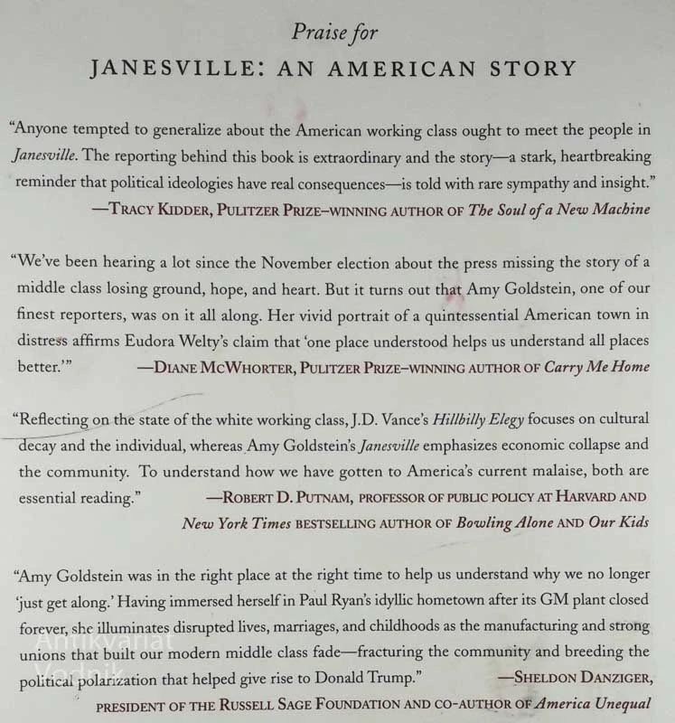 JANESVILLE: AN AMERICAN STORY, Amy Goldstein