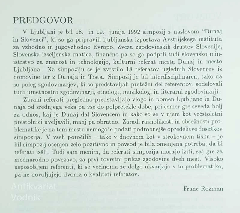 DUNAJ IN SLOVENCI