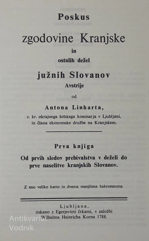 POSKUS ZGODOVINE KRANJSKE IN OSTALIH DEŽEL JUŽNIH SLOVANOV AVSTRIJE