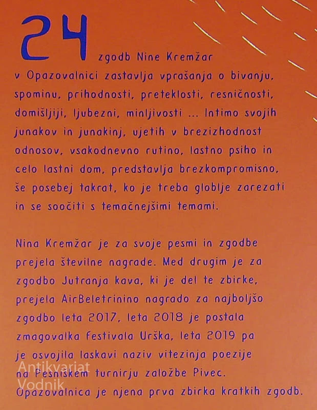 OPAZOVALNICA, Nina Kremžar