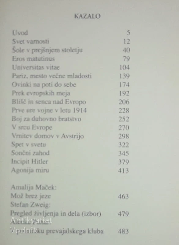 VČERAJŠNJI SVET, Stefan Zweig