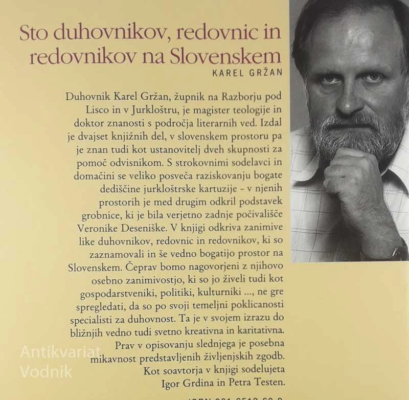 STO DUHOVNIKOV, REDOVNIC IN REDOVNIKOV NA SLOVENSKEM, K. Gržan