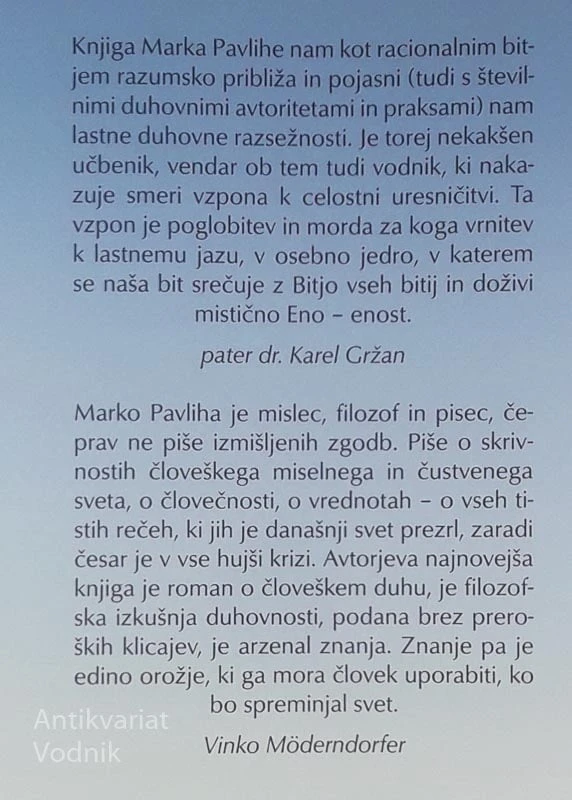 ONKRAJ MATERIALISIČNEGA PREPRIČANJA; DUHOVNA DRAMILA, Marko Pavliha