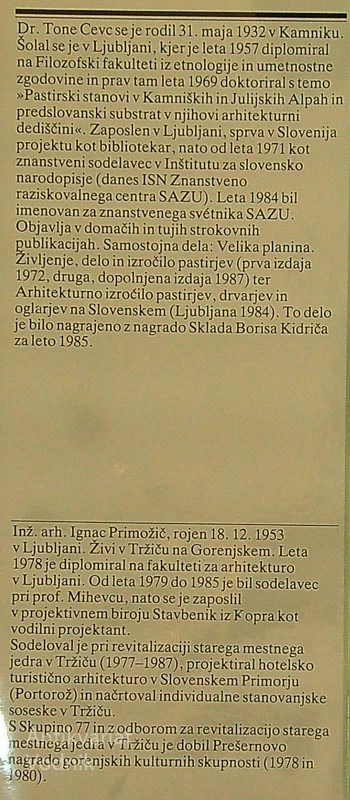 KMEČKE HIŠE V KARAVANKAH, Tone Cevc in Ignac Primožič