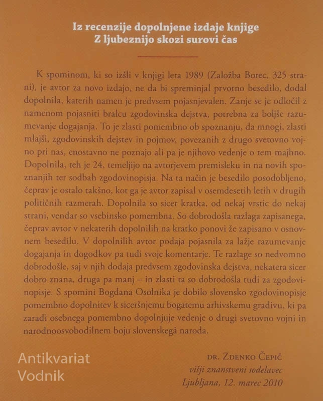 Z LJUBEZNIJO SKOZI SUROVI ČAS, Bogdan Osolnik