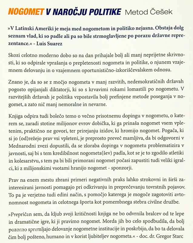 NOGOMET V NAROČJU POLITIKE, Metod Češek