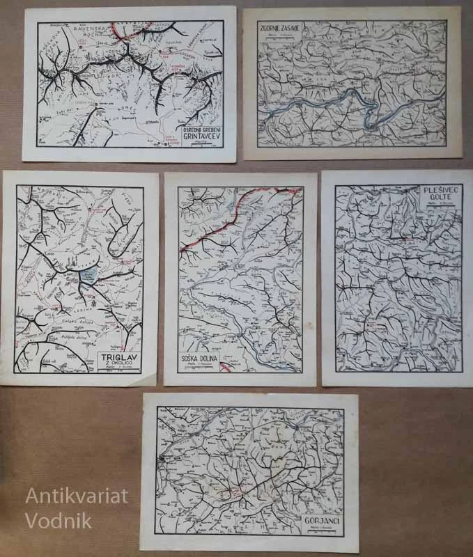 Planinske karte, slovensko pogorje, 14 kart