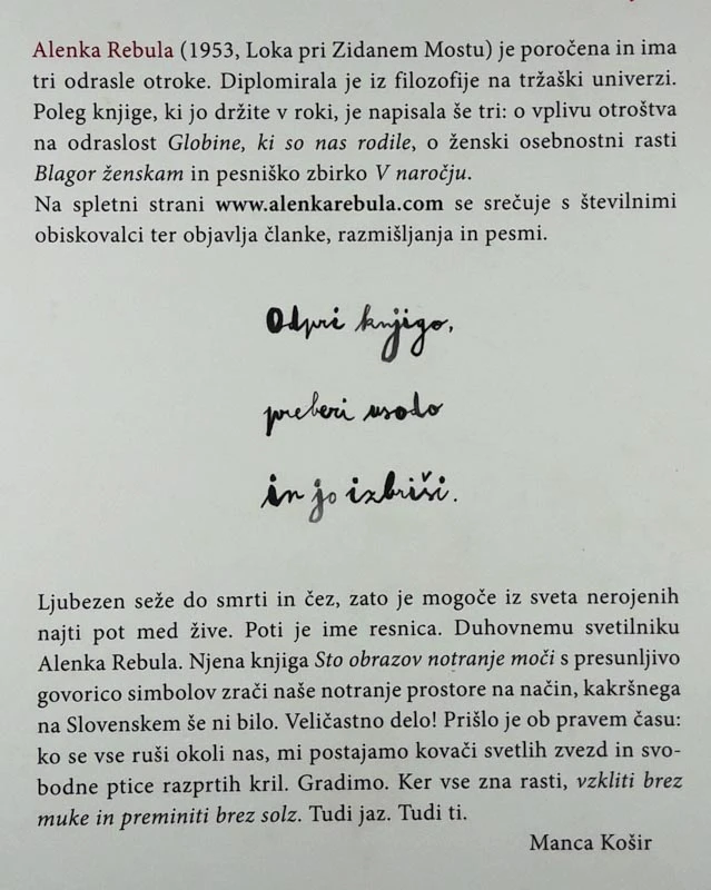 STO OBRAZOV NOTRANJE MOČI, Alenka Rebula