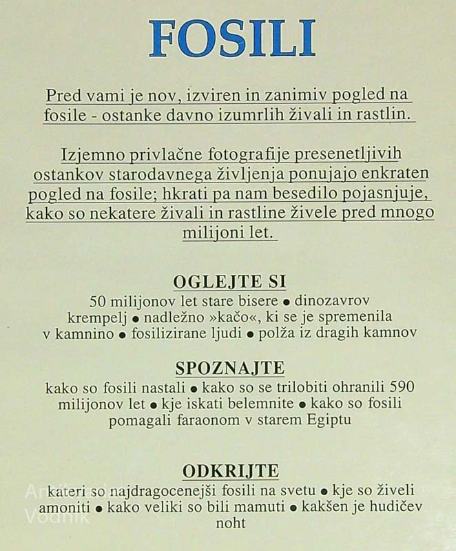 FOSILI, SVET OKROG NAS