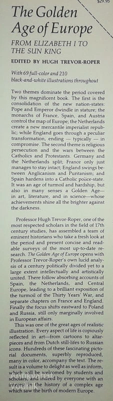 THE GOLDEN AGE OF EUROPE; FROM ELIZABETH I. TO THE SUN KING, več avtorjev