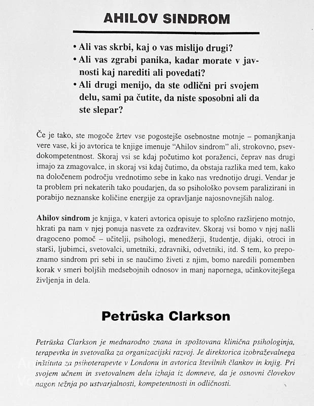 AHILOV SINDROM; KAKO PREMAGATI SKRIVNI STRAH PRED NEUSPEHOM, Petrūska Clarkson