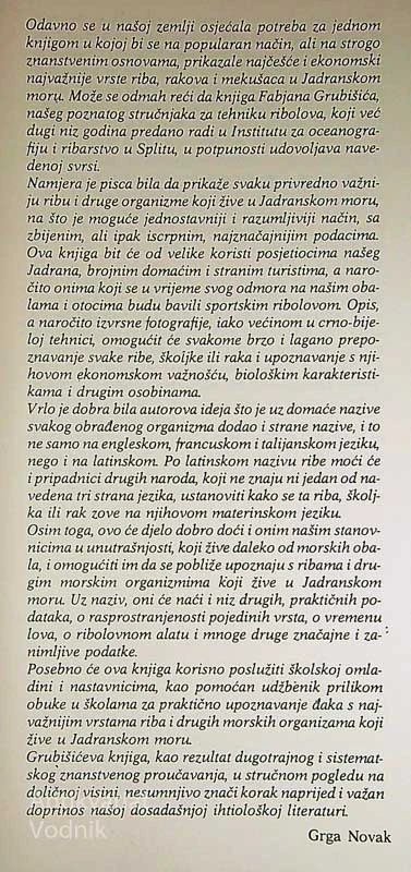 RIBE, RAKOVI I ŠKOLJKE JADRANA, Fabjan Grubišić