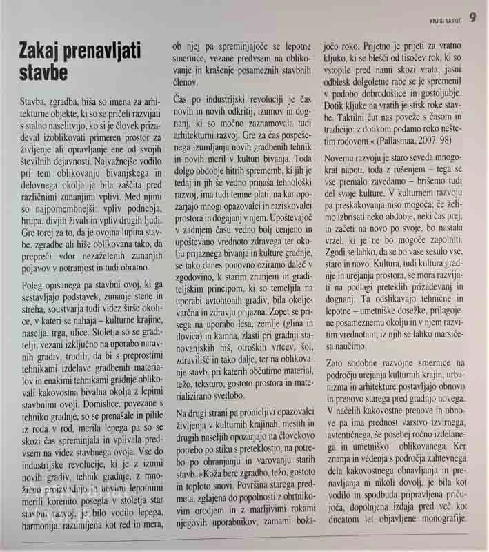 PRENOVA STANOVANJSKIH STAVB, Živa Deu