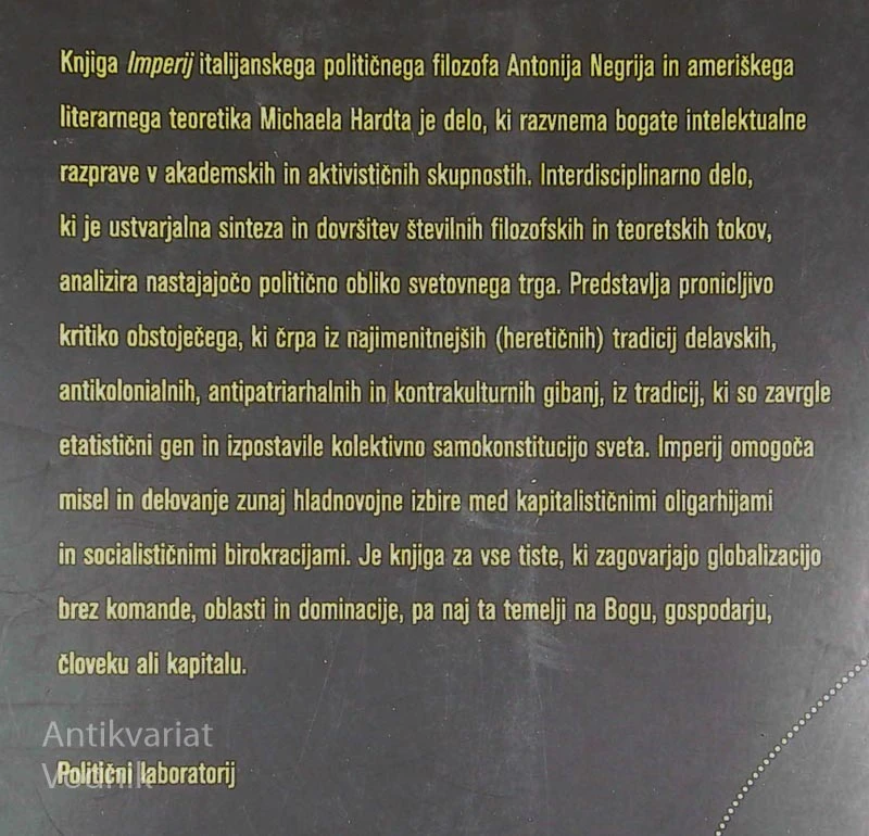 IMPERIJ, Antonio Negri in Michael Hardt