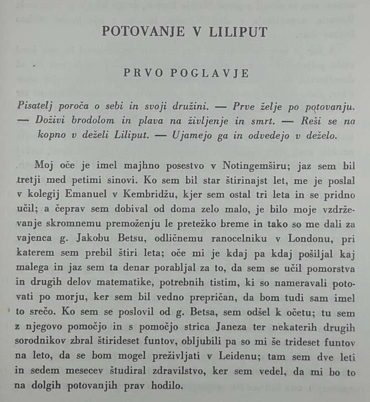 GULIVER MED PRITLIKAVCI IN VELIKANI, J. Swift