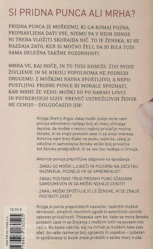 ZAKAJ MOŠKI LJUBIJO MRHE; OD ŽENSKE PREDPRAŽNIKA DO SANJSKE ŽENSKE, Sherry Argov