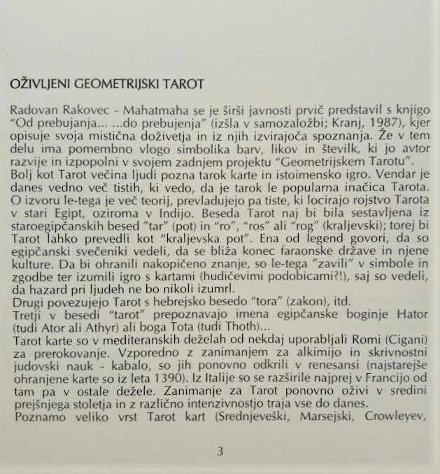 GEOMETRIJA TAROT, Radovan Rakovec