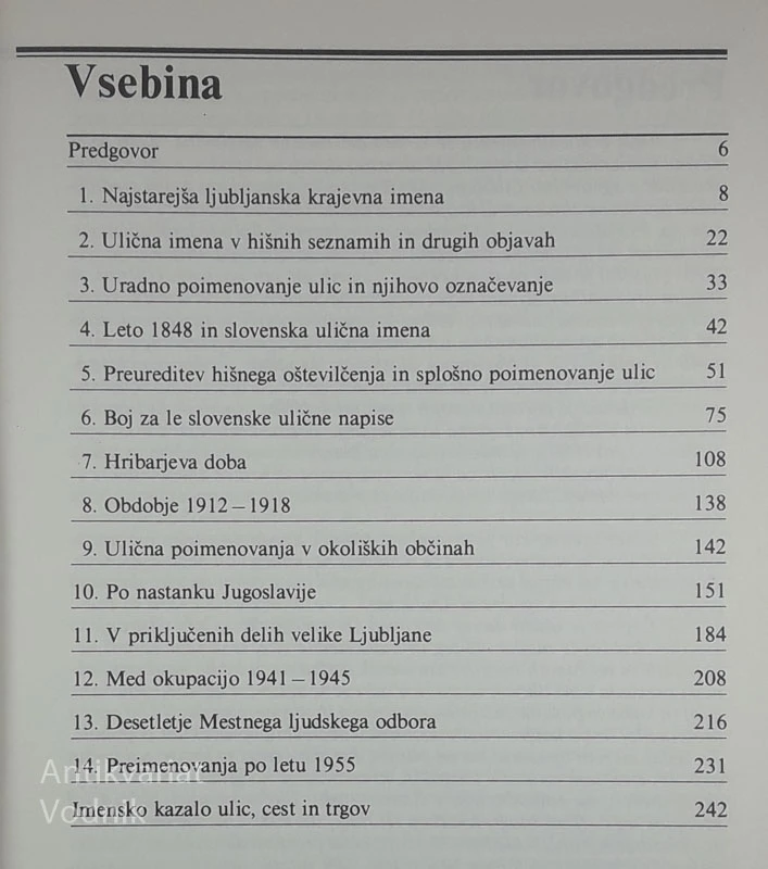 ZGODOVINA LJUBLJANSKIH ULIČNIH IMEN, Vlado Valenčič
