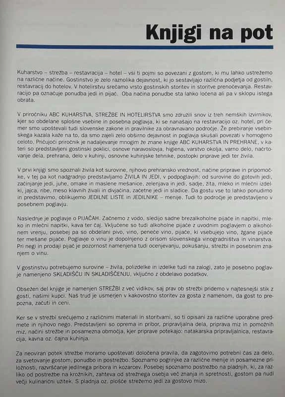 ABC KUHARSTVA, STREŽBE IN HOTELIRSTVA, Kessler
