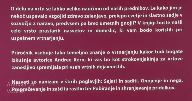 STARE VRTNARSKE MODROSTI, Andrea Kern