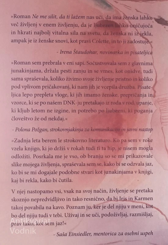 NE ME SILIT, DA TI LAŽEM, Suzana Zagorc