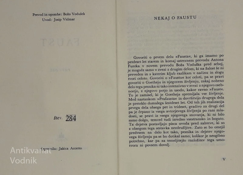 FAUST Gothe (bibliofilski izvod št. 284)