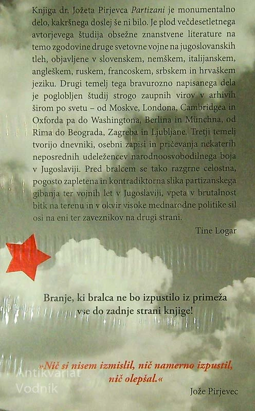 PARTIZANI, Jože Pirjevec (podpis avtorja)