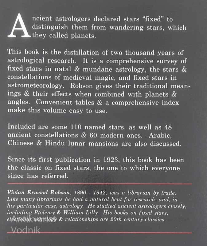 THE FIXED STARS AND CONSTELLATIONS IN ASTROLOGY, Vivian Robson